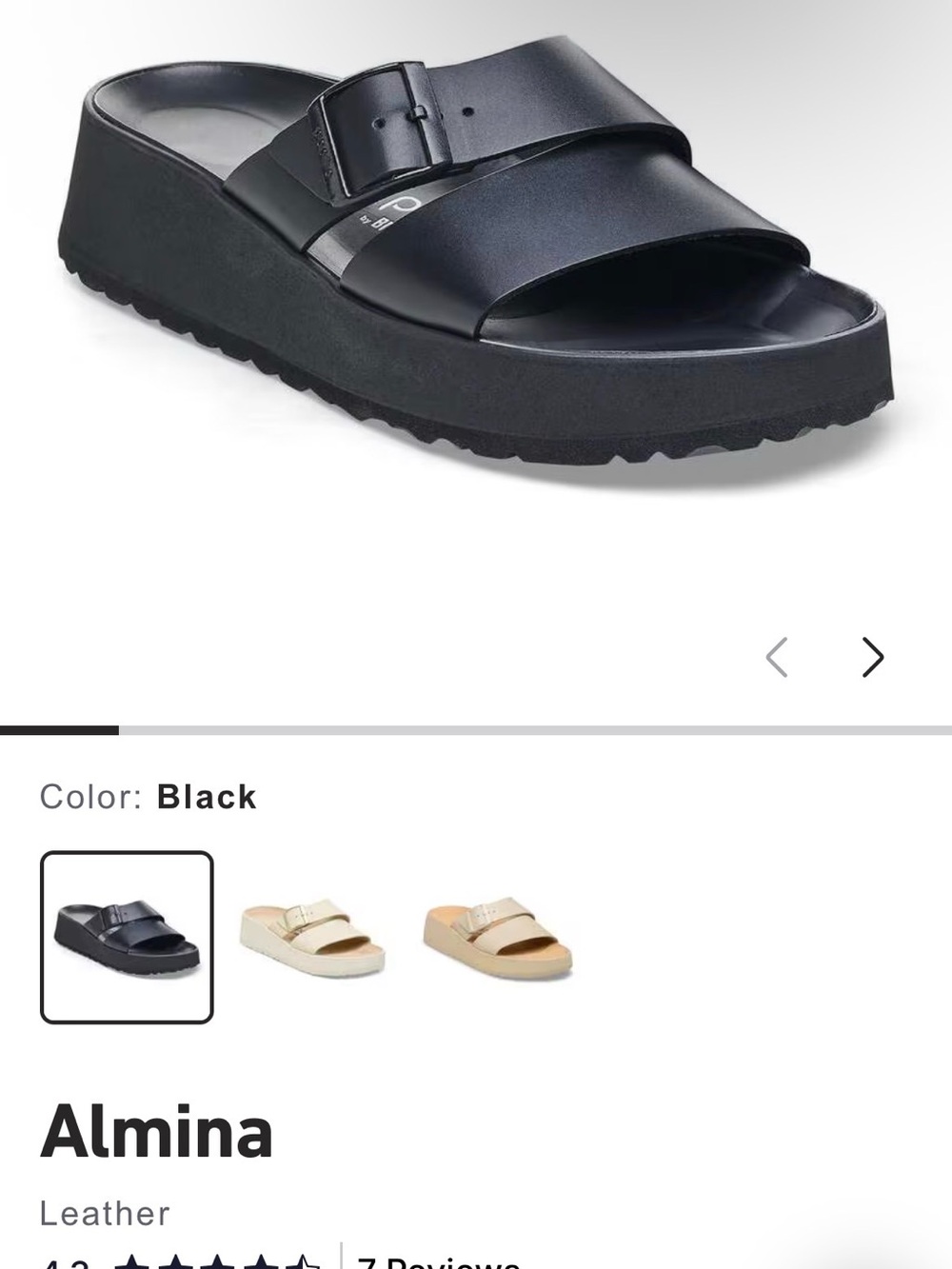 Almina Papillio Birkenstocks Black Leather 40